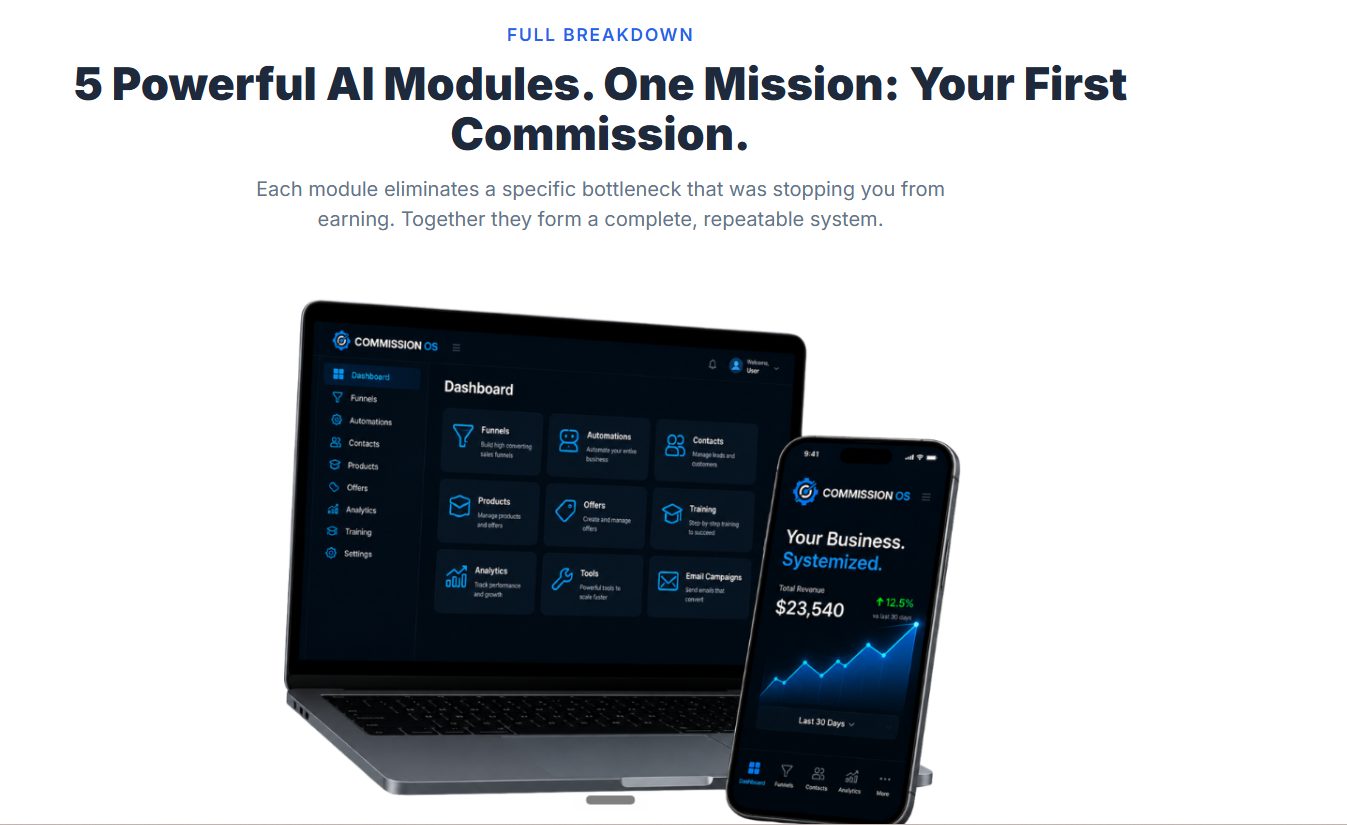 CommissionOS interface